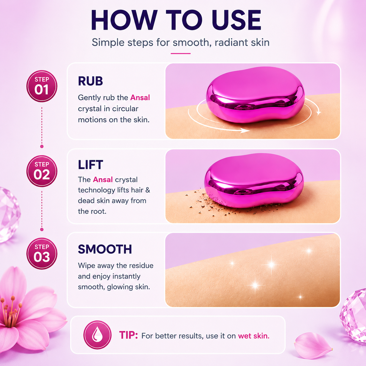 Hair Erase Crystal Stone