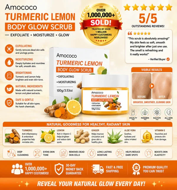 Turmeric & Lemon Body Scrub – Brightening Glow Treatment